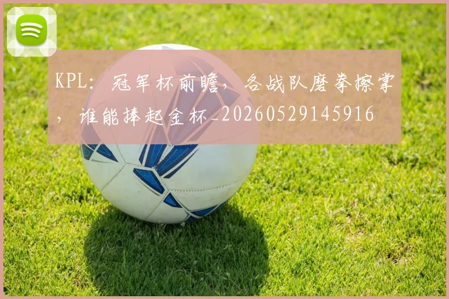 KPL：冠军杯前瞻，各战队磨拳擦掌，谁能捧起金杯_20260529145916